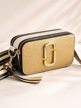 Marc Jacobs Snapshot Metallic Gold Colorblock Camera Bag